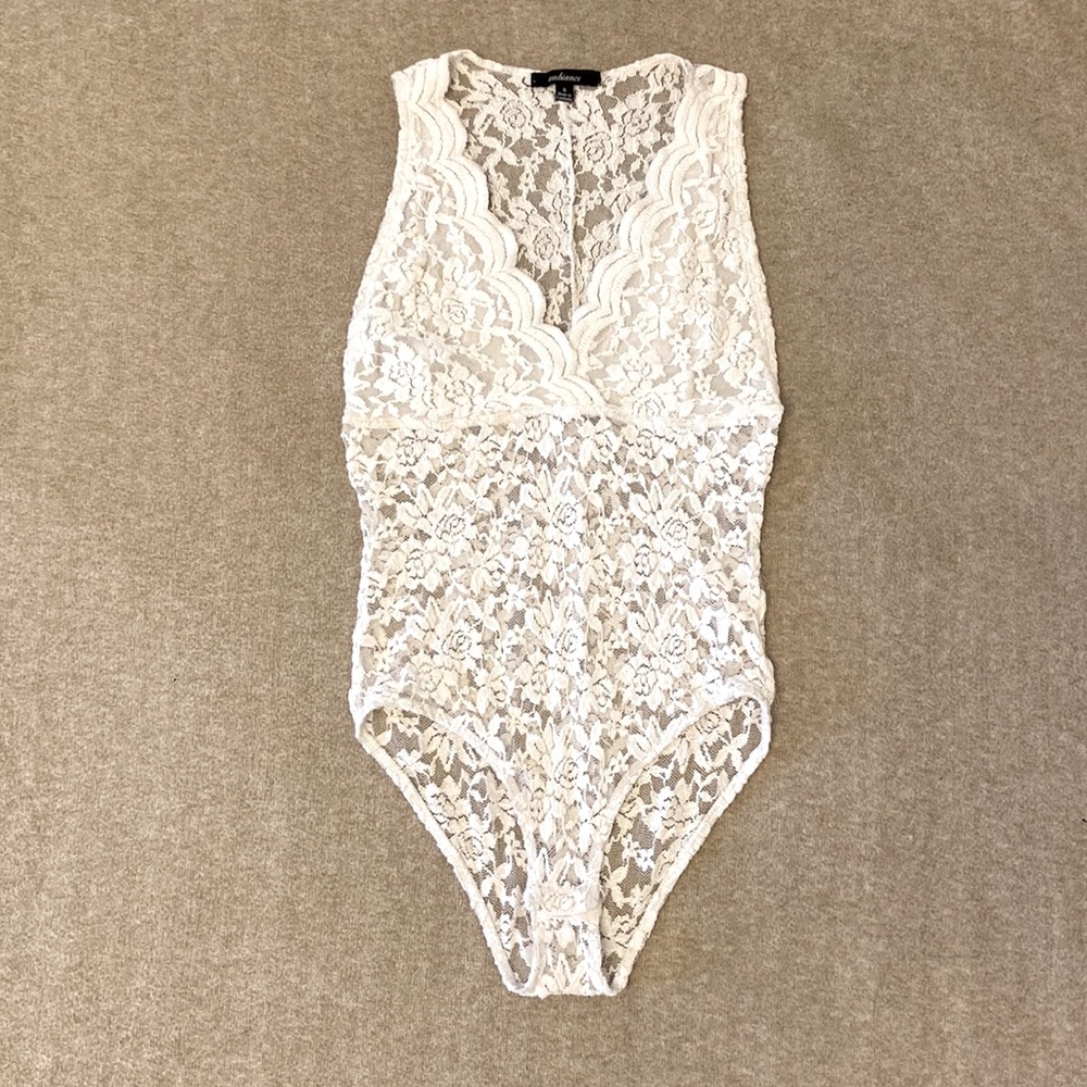 White lace bodysuit